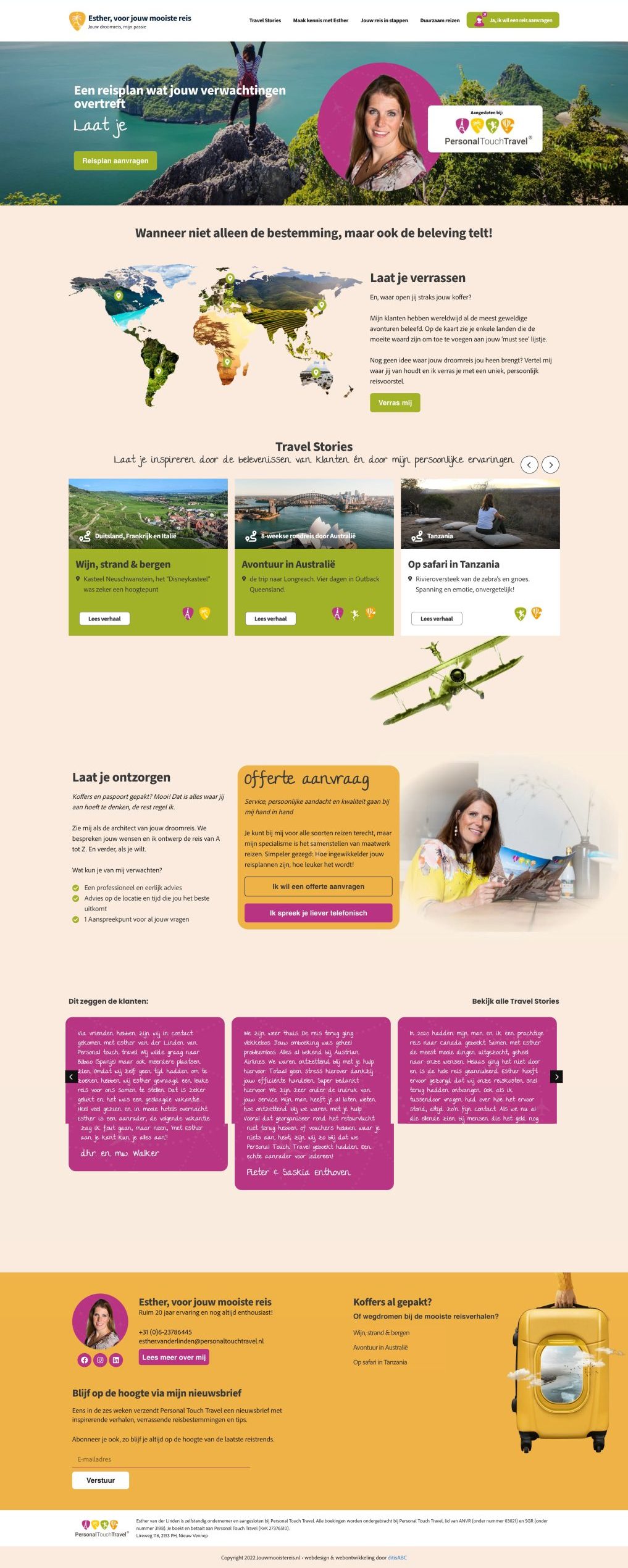 Webdesign voor reisbranche en reisadviseur
